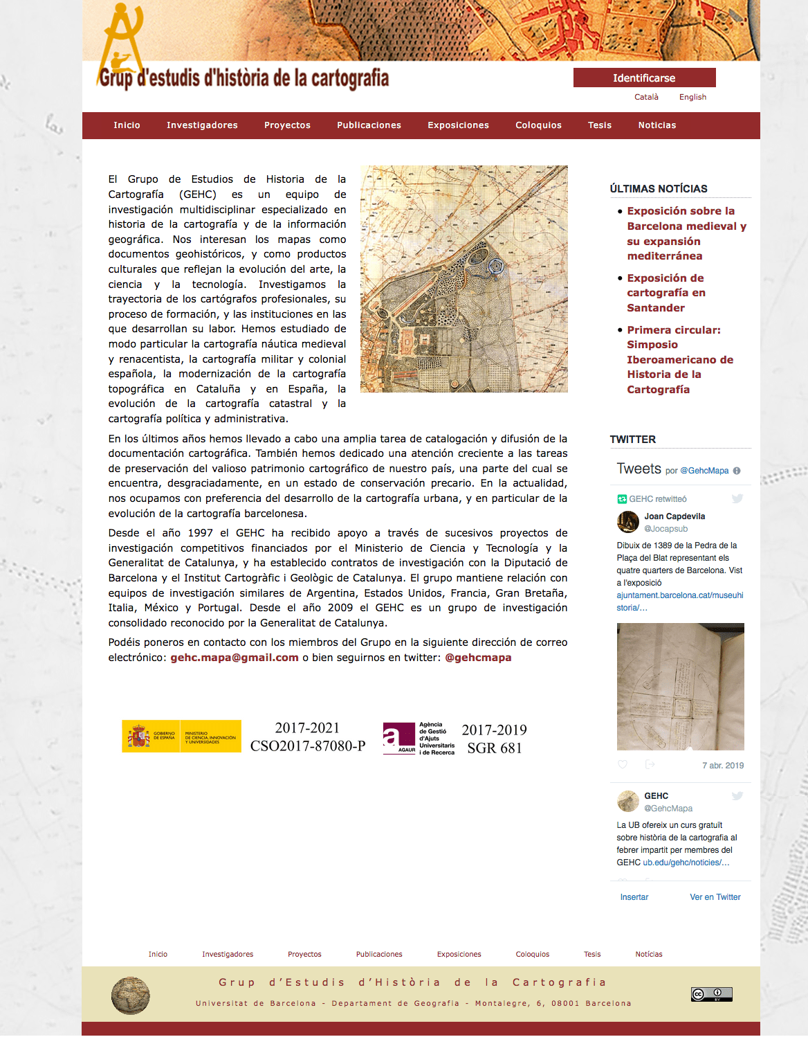 [Joan Alonso Design] Diseño Web | Grupo de Estudios de Historia de la Cartografía
