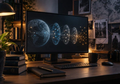 Representación conceptual de la evolución histórica de la dark web y la red Tor