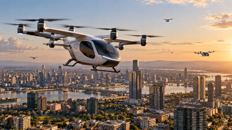 Sistema de aviación autónoma coordinando una aeronave en un entorno urbano