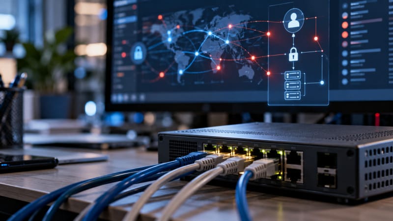 Representación visual de la superficie SSH de un router y una cadena de vulnerabilidades