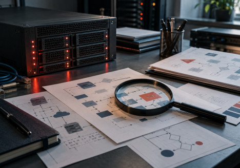 Servidor web y documentos técnicos que representan la seguridad del núcleo PHP
