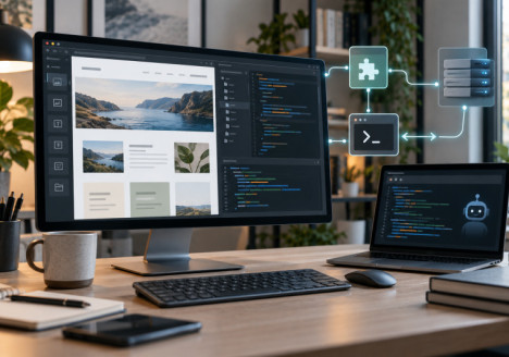 Entorno profesional de desarrollo web con WordPress y un asistente de programación basado en IA